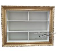 Vetrina libreria sospesa da parete stile Barocco cornice classica box Tv portabo