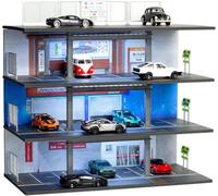 Vetrina per auto pressofusa 1/64, Diorama Parcheggio Garage Adatto per Hot Wheels Matchbox Mini GT Diecast Car,Toy Car Display Garage (E)