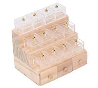 Vetrina per caramelle per casa delle bambole, mobile in miniatura in legno, modello di arredamento, decorazione realistica di una pasticceria con 12 scatole di conservazione per co