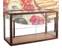 Vetrina per dolci, portapane da banco per cucina, vetrina in vetro trasparente a doppio strato, adatta per biscotti, dessert, tazze da tè, ecc.(B,Double-Layer)