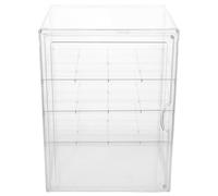 Vetrina per Dolci Trasparente a 4 Livelli Regolabili, PET | Design Smontabile, Struttura Chiara e Raffinata, per Pane e Dessert in Cucina o Linea Buffet