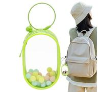 Vetrina per figurine, borsa di presentazione trasparente, piccola borsa portaoggetti per con campana e sfera di pelo, custodia per oggetti da collezione, piccola borsa per riporre bambole, per il mio