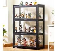 Vetrina per Giocattoli Vetrina Trasparente | Porte A Ribalta in Acrilico, Vetrina in bambù Tsparent per La Collezione Figures & Curio | da Pavimento, Design Moderno |, 90×106cm/35.4×41.7in