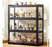 Vetrina per Giocattoli Vetrina Trasparente | Porte A Ribalta in Acrilico, Vetrina in bambù Tsparent per La Collezione Figures & Curio | da Pavimento, Design Moderno |, 70×106cm/27.5×41.7in