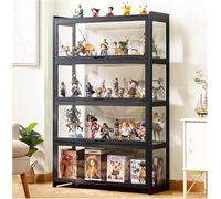 Vetrina per Giocattoli Vetrina Trasparente | Porte A Ribalta in Acrilico, Vetrina in bambù Tsparent per La Collezione Figures & Curio | da Pavimento, Design Moderno |, 70×172cm/27.5×67.7in