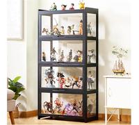 Vetrina per Giocattoli Vetrina Trasparente | Porte A Ribalta in Acrilico, Vetrina in bambù Tsparent per La Collezione Figures & Curio | da Pavimento, Design Moderno |, 90×172cm/35.4×67.7in