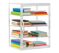 Vetrina per pasticceria, trasparente, organizer ermetico in acrilico con 40 x 30 x 25 cm, contenitore per pane per bancone della cucina, panini, biscotti, panini, bagel, bianco