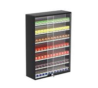 Vetrina per sigarette a parete con porta scorrevole di bloccaggio, Pusher automatico per organizzazione di vendita al dettaglio, archiviazione sicura per sigarette, soluzione di merchandising