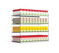 Vetrina per sigarette in acrilico con pulsante automatico, espositore da parete, trasparente, 43,5 x 28,4 x 54-56 cm, ideale per negozi e negozi di alimentari