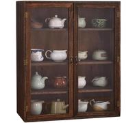 Vetrina per teiera in legno massello con ante in vetro antico libreria per piccola dispensa da cucina