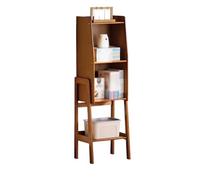 Vetrina Scaffale for libri da terra con piedi alti, espositore in bambù for organizer a 3 celle, for ripiano for studio in ufficio Libreria