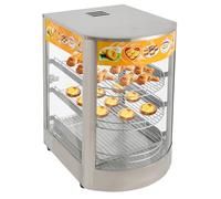 Vetrina scaldavivande in acciaio inox, 30 - 85 °C, 50 l, con 3 ripiani e vassoio da 800 W, per ristoranti