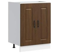 Vetrina Soggiorno Armadio Cucina Mobiletto Cucina Mobile da Cucina - Mobile base lavello Kalmar Rovere Marrone 60x46x81,5 cm per Cucina Esterno Bagno Soggiorno