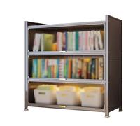 Vetrina Soggiorno Moderna con i Piedi Sollevati Libreria Antipolvere In Acciaio per Uso Domestico con Design a Patta Vetrinetta Espositiva per Legos, Figurine, Modellino(Black,70x35x112cm)