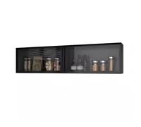 Vetrina sospesa da parete con luce LED illuminata, porta apribile per risparmiare spazio
