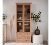 Vetrina Timber 52A con 2 ante e 2 cassetti colore rovere anticato