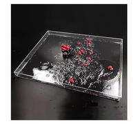 Vetrina trasparente con serbatoio basso, vassoio for l'acqua for riprese fotografiche creative, vassoio portaoggetti for fotografia con oggetti di scena for riprese di altezza 6/10 cm, vetrina in acri