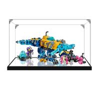 Vetrina trasparente in acrilico per Lego 71512 modello sottomarino coccodrillo, scatola trasparente, scatola portaoggetti, scatola antipolvere (modello non incluso) (base a specchio 2 mm)