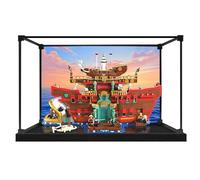 Vetrina trasparente in acrilico per Lego 75640 modello Sea Restaurant, scatola trasparente, scatola portaoggetti, scatola antipolvere (modello non incluso) (sfondo bordo in lega A)