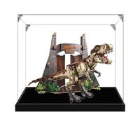 Vetrina trasparente in acrilico per Lego 75936 Tyrannosaurus Rex Roar, scatola trasparente, scatola portaoggetti, scatola antipolvere (modello non incluso) (base nera 2 mm)