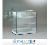 Vetrina Vetrinetta Espositore Showcase Banco arredo negozio silver 93x46x90 cm