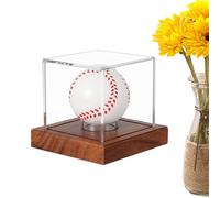 Vetrine da Baseball per proiettili, vetrina da Baseball con base in legno | Scatola di visualizzazione di Pallina d'autografo per vetrina,Espositore di base in legno protetto contro i raggi UV per