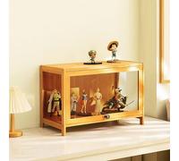 Vetrine per oggetti da collezione, librerie, vetrine in vetro, curiosità, armadietti portaoggetti, giocattoli, espositori legno CD e DVD soggiorno, casa, camera letto(Wood Color,60x32x40cm)