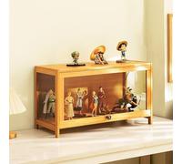 Vetrine per oggetti da collezione, librerie, vetrine in vetro, curiosità, armadietti portaoggetti, giocattoli, espositori legno CD e DVD soggiorno, casa, camera letto(Wood Color,70x32x40cm)