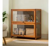 Vetrine per oggetti da collezione, librerie, vetrine in vetro, curiosità, armadietti portaoggetti, giocattoli, espositori legno CD e DVD soggiorno, casa, camera letto(Brown,70x32x73cm)