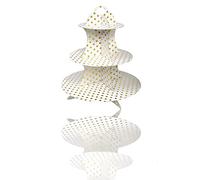 Vetrineinrete® Alzatina Muffin a 3 Livelli Ripiani con Pois in Cartone Supporto Cupcake Dolci Stand espositore Alzata per pirottini tortini pasticcini per Matrimonio confettata 310628 M65 (Pois Oro)
