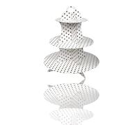 Vetrineinrete® Alzatina muffin a 3 ripiani con pois in cartone supporto cupcake dolci stand espositore alzata per pirottini tortini pasticcini per matrimonio confettata 310726 M25 (Pois argento)