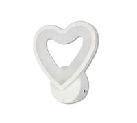 Vetrineinrete® Applique a led a forma di cuore 6 watt a parete lumetto da comodino abat jour luce bianca fredda 6500k o calda 3000k (Luce calda 3000k) F62