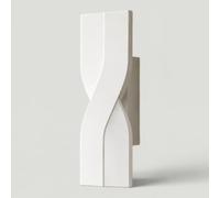 Vetrineinrete® Applique a led da parete per interni 6 Watt con forma a onda attorcigliata girevole orientabile e ruotabile con tecnologia CCT (Bianco)