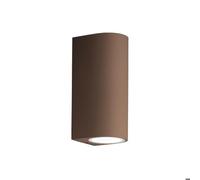Vetrineinrete® Applique a parete doppia emissione luminosa per esterno balcone terrazzo ip65 lampada UP & DOWN rotonda portalampada per faretti gu10 (Rosso Ruggine)
