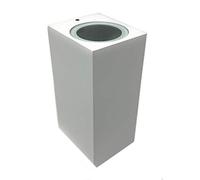 Vetrineinrete® Applique a parete doppia emissione luminosa per esterno giardino ip65 lampada moderna UP & DOWN quadrata portalampada per faretti gu10 balcone (Bianco) B42