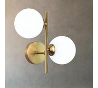 Vetrineinrete® Applique da parete in metallo bronzo con due sfere opache lampada da muro moderna due portalampada attacco G9
