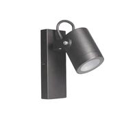 Vetrineinrete® Applique da parete orientabile con attacco GU10 lampada da muro grigio luce da esterno IP44