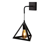 Vetrineinrete® Applique da parete pendente a forma di triangolare 3D stile minimal con portalampada E27 (Nero)