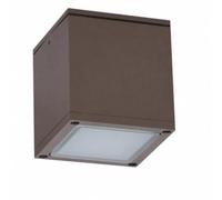 Vetrineinrete® Applique da soffitto a cubo per esterno moderno lampada plafoniera con attacco GU10 per balcone terrazzo patio IP54 (Rosso Ruggine)