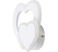 Vetrineinrete® Applique led con doppio cuore 12 watt a parete lumetto lampada a muro da comodino abat jour luce fredda 6500k naturale 4000k calda 3000k E83-B (Luce Calda 3000k)