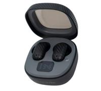 Vetrineinrete® Auricolare Bluetooth cuffie ricaricabile in-ear custodia di ricarica con display microfono integrato per chiamate sport (Nero)