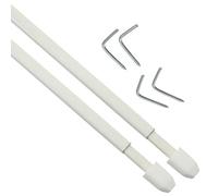Vetrineinrete® Bastone per Tenda da Finestra 2 Pezzi con Ganci a Vite Asta telescopica allungabile Bacchette Regolabili per infissi Porte (40 a 70 cm) M25
