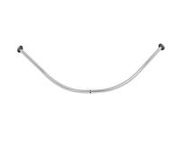 Vetrineinrete® Bastone per tenda doccia curvo universale aste 90x90 cm argento asta per tende arredo bagno