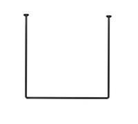 Vetrineinrete® Bastone per tenda doccia universale a forma di U angolare con aste 80X80X80 cm nero asta per tende