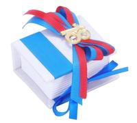 Vetrineinrete® Bomboniera portaconfetti per 18 anni 12 pezzi scatoline a forma di libro diciottesimo compleanno decorato con nastro (Blu)