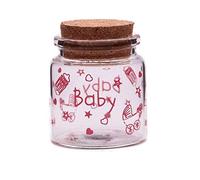 Vetrineinrete® Bomboniere portaconfetti 36 Pezzi per Battesimo Comunione Compleanno Barattolo di Vetro Tappo di Sughero Rosa Celeste (Rosa)