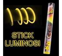 Vetrineinrete® Bracciali Luminosi Fluorescenti 15 Pezzi Starlight Braccialetti Fluo Feste Disco dj Rosa Verde Blu Arancione Giallo (Giallo) A99