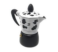 Vetrineinrete® Caffettiera effetto mucca moka 1 2 3 o 6 tazze macchina del caffè in alluminio per espresso idea regalo 61032 (3 tazze)