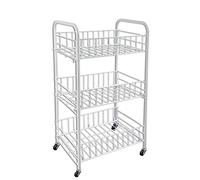 Vetrineinrete® Carrello in Metallo da Bagno portaoggetti con con Tre o Quattro Ripiani scaffale Organizer Porta Oggetti con Ruote carrellino con rotelle (3 Ripiani) 67857 F39