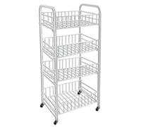 Vetrineinrete® Carrello in Metallo da Bagno portaoggetti con Tre o Quattro Ripiani scaffale Organizer Porta Oggetti con Ruote carrellino con rotelle (4 Ripiani) 67858 G82